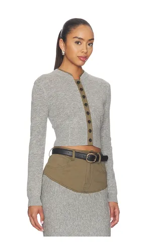 Contrast Placket Cardigan in . - size L (also in M) - self-portrait - Modalova
