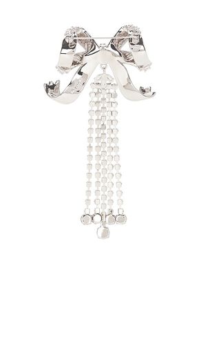 Crystal Bow Droplet Brooch in - self-portrait - Modalova