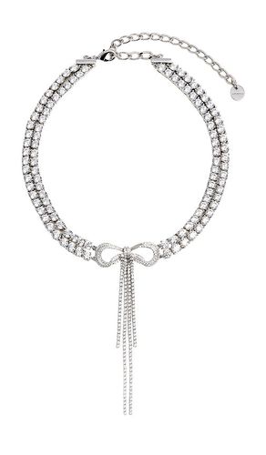 Double Crystal Bow Choker in - self-portrait - Modalova