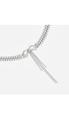 Double Crystal Bow Choker in - self-portrait - Modalova