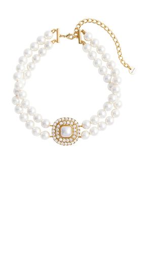 Gold Crystal Pearl Choker in - self-portrait - Modalova