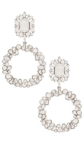 Crystal Hoop Earrings in Metallic - self-portrait - Modalova