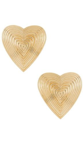 Heart Ridged Earrings in Metallic - self-portrait - Modalova