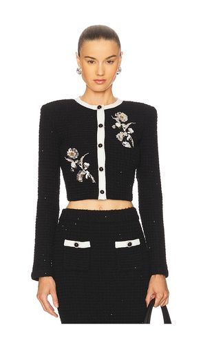 Floral Textured Knit Jacket in . Size M. Also in L - self-portrait - Modalova