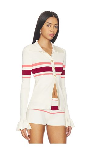 Stripe viscose knit button top in color size S (also in M, L) - self-portrait - Modalova