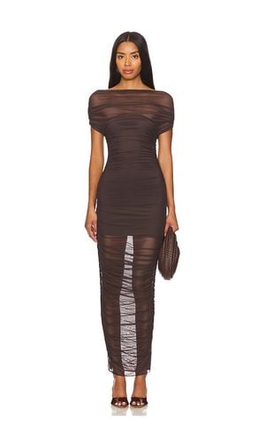 Noel Off Shoulder Mesh Midi Dress in Chocolate. - size S (also in XXS) - SER.O.YA - Modalova