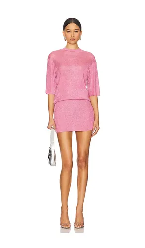 Rae Metallic Mini Dress in Pink. - size S (also in XS) - SEROYA - Modalova
