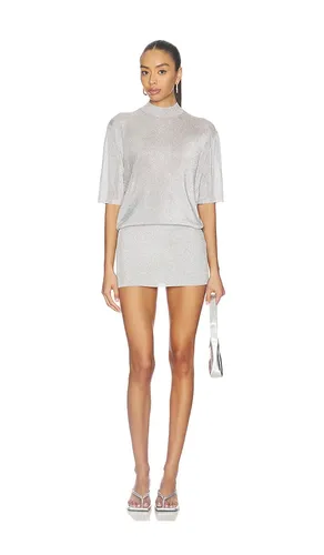 Rae Metallic Mini Dress in Metallic , grey. - size M (also in S, XS) - SEROYA - Modalova