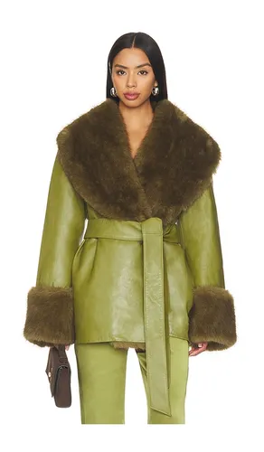 Daly Leather Coat in Olive. - size L (also in M, S, XS, XXS) - SEROYA - Modalova