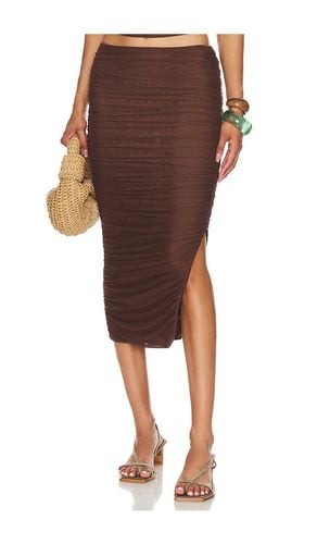 Pia Mesh Midi Skirt in Brown. - size L (also in M, S, XS) - SER.O.YA - Modalova