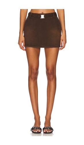 Marquise Mid Rise Mini Skirt in Chocolate. - size L (also in S, XS, XXS) - SER.O.YA - Modalova