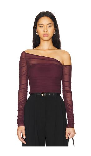 Shauna asymetric mesh top en color vino talla M en - Wine. Talla M (también en S, XS, XXS) - SER.O.YA - Modalova