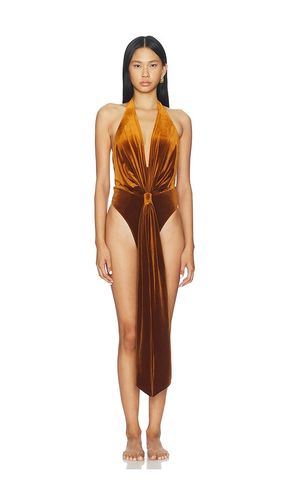 Vika Velvet Bodysuit in Rust. - size S (also in XS, XXS) - SEROYA - Modalova
