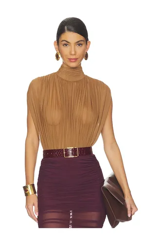 Giulia Mesh Bodysuit in Brown. - size XS (also in S, L) - SEROYA - Modalova