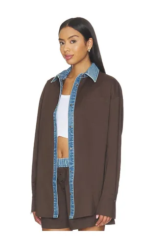 Gill Poplin Shirt in Brown. - size S (also in M, L, XL) - SEROYA - Modalova