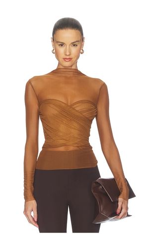 Saffy Mesh Top in Tan. - size XS (also in S, M) - SEROYA - Modalova