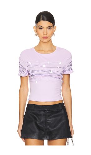 Beaded Short Sleeve Top in Lavender. - size S (also in XS) - Susan Fang - Modalova