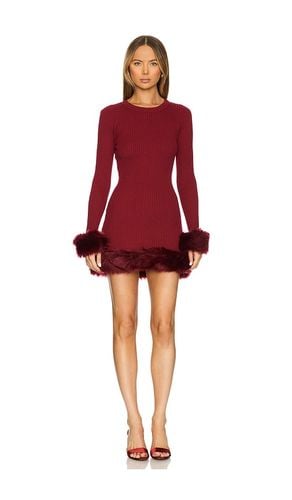 Fran Dress With Faux Fur Trim in Wine. - size L (also in M) - Show Me Your Mumu - Modalova