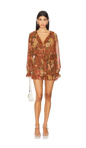 Raquel ruffle romper en color marrón talla L en - Brown. Talla L (también en M, S, XL, XS, XXL) - Show Me Your Mumu - Modalova