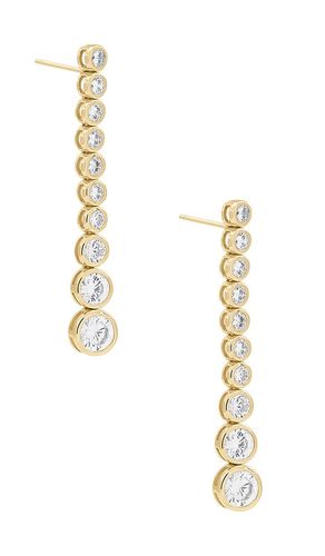 Bezel diamond drop earring in color metallic size all - SHASHI - Modalova