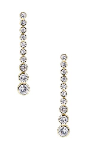 Bezel Diamond Drop Earring in Metallic - SHASHI - Modalova