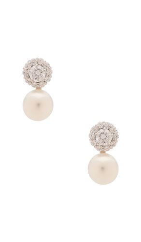 Halo stud drop earring in color metallic size all - SHASHI - Modalova