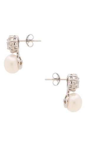 Halo stud drop earring in color metallic size all - SHASHI - Modalova