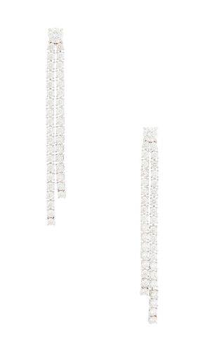 Solitaire tennis drop earring in color metallic size all - SHASHI - Modalova