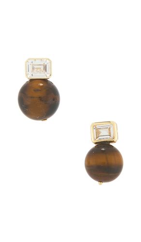 Emerald Baguette Tiger Eye Earring in - SHASHI - Modalova