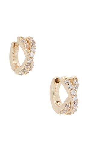 Staci Pave Huggies Earrings in Metallic - SHASHI - Modalova