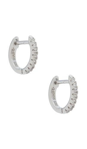 Micro pave huggie earrings in color metallic size all - SHASHI - Modalova