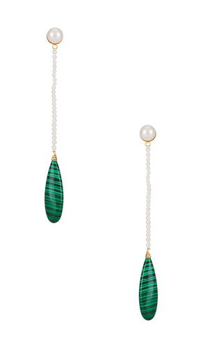 Malachite Pearl Drop Earring in - SHASHI - Modalova