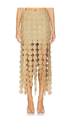 Beep Beep Maxi Skirt in Metallic Gold. - size L (also in M, XL, XS) - SIMONMILLER - Modalova