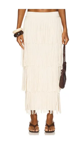 Za Za Knit Fringe Skirt in Cream. - size M (also in S) - SIMONMILLER - Modalova