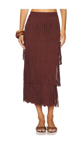Za Za Knit Fringe Skirt in Brown. - size L (also in M, S) - SIMONMILLER - Modalova