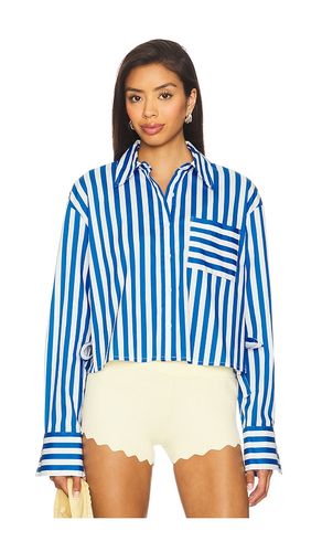 Ayre Cropped Poplin Top in Blue. - size L (also in M, S, XS) - SIMONMILLER - Modalova