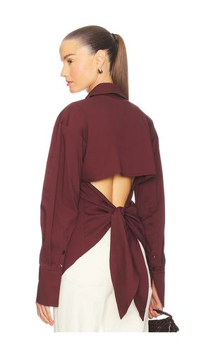 Loch Poplin Button Up Shirt in Brown. - size L (also in M, S, XS) - SIMONMILLER - Modalova