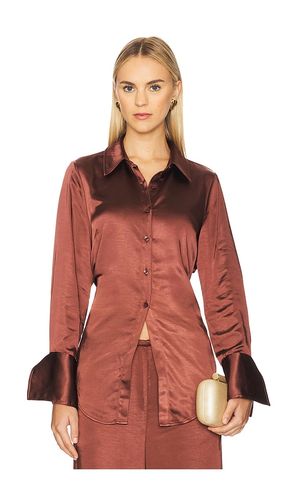Loch Satin Button Up in Brown. - size L (also in M, S, XL, XS) - SIMONMILLER - Modalova