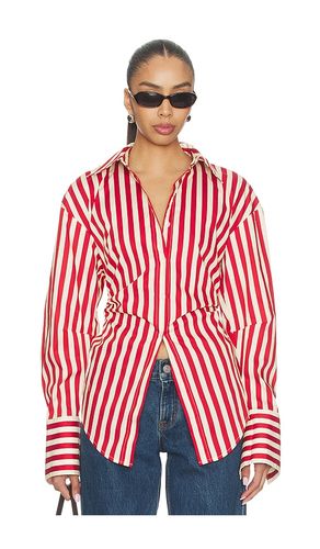 Loch Poplin Button Up in Red,Cream. - size L (also in M, S) - SIMONMILLER - Modalova