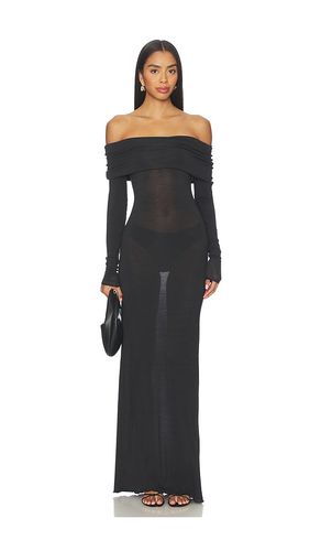 Sheer Modal Off Shoulder Long Dress in Black. - size L (also in XL) - SKIMS - Modalova