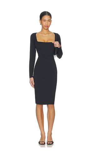 Smooth Layers Square Neck Long Sleeve Midi Dress in Black. - size M (also in XL) - SKIMS - Modalova