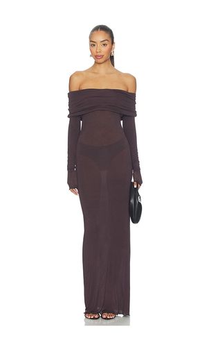Sheer Modal Off Shoulder Long Dress in Chocolate. - size L (also in XL) - SKIMS - Modalova