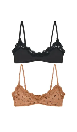Fits Everybody Lace Scoop Bralette 2-pack in Black,Tan. - size M (also in S, XS) - SKIMS - Modalova