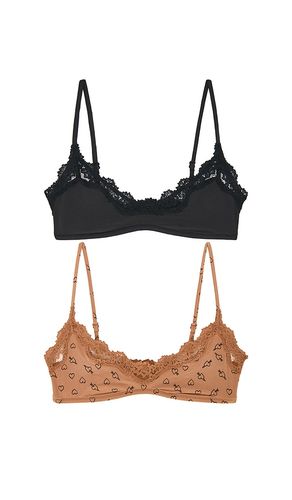 Fits Everybody Lace Scoop Bralette 2-pack in Black,Tan. - size S (also in XS) - SKIMS - Modalova