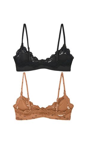 Fits Everybody Lace Scoop Bralette 2-pack in Black,Tan. - size M (also in S, XS) - SKIMS - Modalova