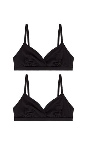 Fits Everybody Crossover Bralette 2 Pack in Black. - size L (also in M, S, XL, XS, XXL, XXS) - SKIMS - Modalova