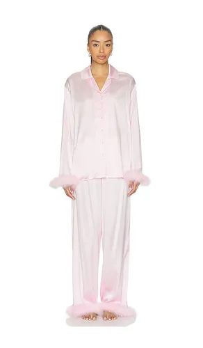 Feather Trim Long Set in Pink. - size L (also in M) - SKIMS - Modalova