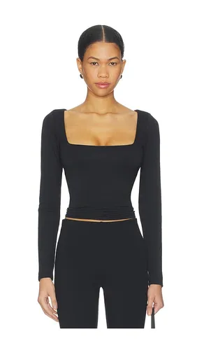 Smooth Layers Square Neck Long Sleeve in Black. - size M (also in S, XL) - SKIMS - Modalova