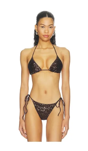 Classic Swim Triangle Bikini Top in Brown. - size L (also in M, XS) - SKIMS - Modalova