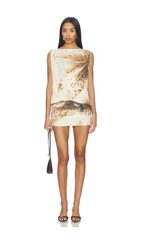 Odette Drape Mini Dress in Brown,Cream. - size L (also in M, XS) - SOVERE - Modalova